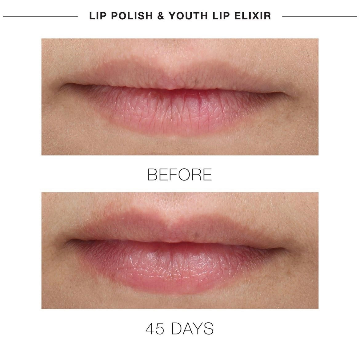 lip polish and youth lip elixir iS clinical before after