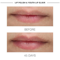 lip polish and youth lip elixir iS clinical before after
